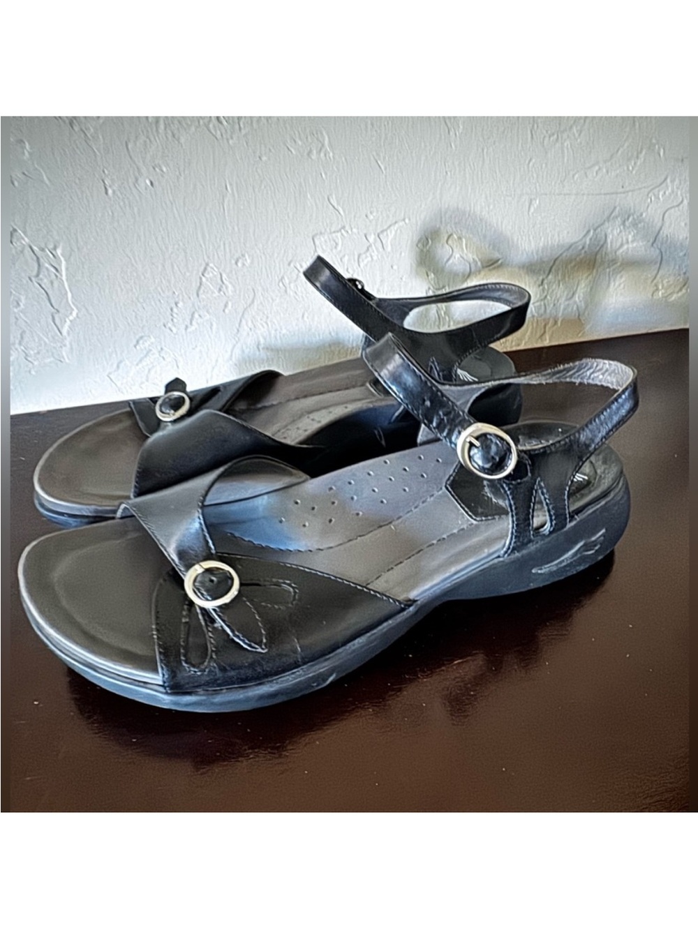 Dansko Double Buckle Adjustable Leather Sandals Size 39